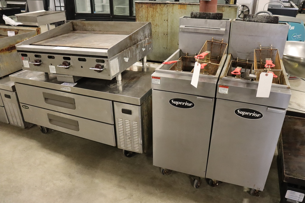 Used Mobile stainless steel trolley with stainless steel hooks for hanging  meat for Sale (Auction Premium)