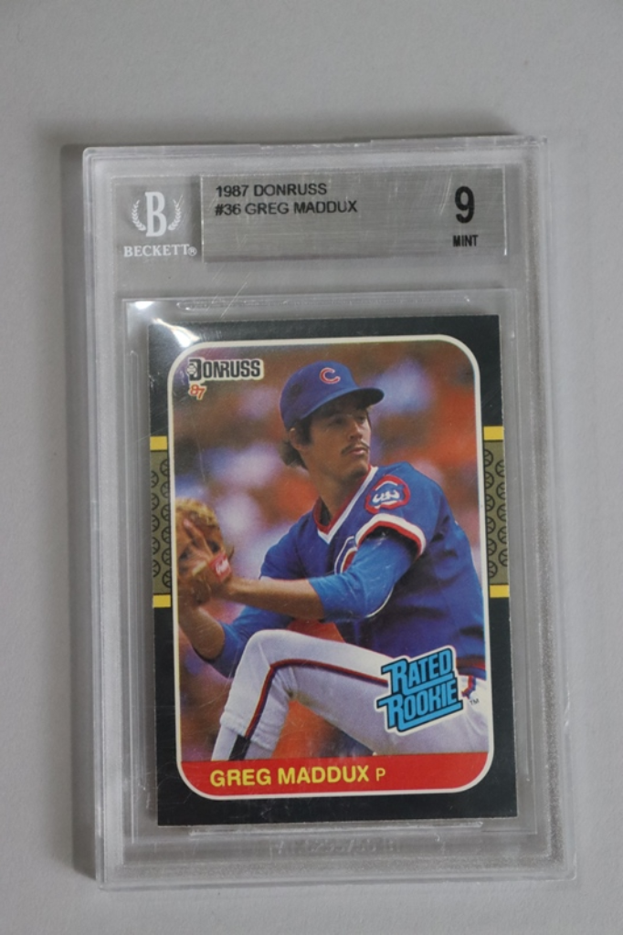 1987 Donruss #36 Greg Maddux Cubs Rated Rookie Card PSA 9 MINT