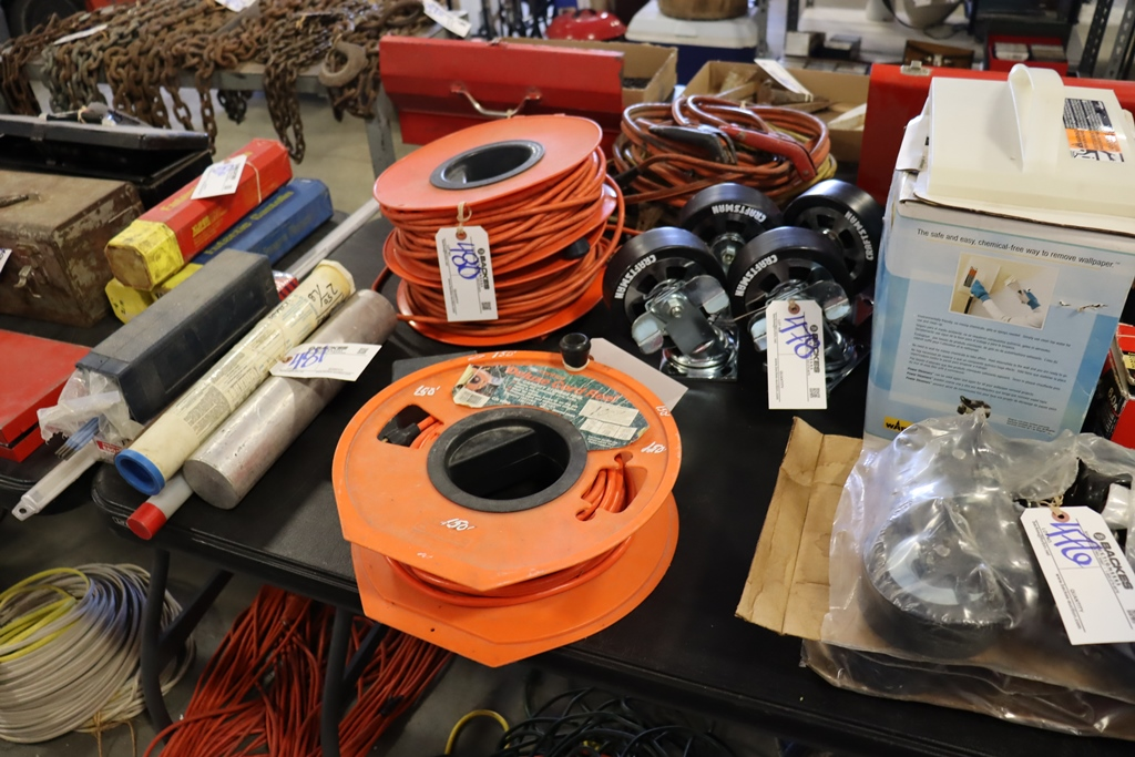 Lot 124: Mounted Central Pneumatic 50 ft. Air Hose w/ Reel, Air
