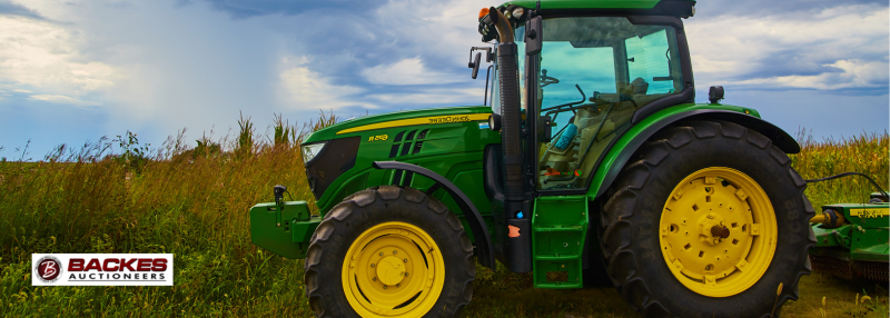 Image for John Deere tractor outside in a field